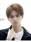 韓国ヘアカルマパーマカルマバングセンターパート黒髪ウルフ
