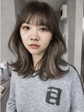 サイン 表参道(SIGN) 切りっぱなしボブレイヤーボブインナーカラーベージュカラー