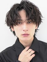 センターパートウルフカットシャドウパーマニュアンスパーマ