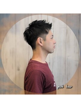 ピヴォヘアー(pivo hair) メンズカット ツーブロック ダークブラウンカラー 白髪染め