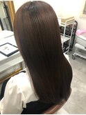韓国ヘア/酸性ストレート/顔周りレイヤー/髪質改善/モカブラウン