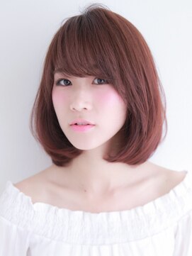 ビビディバビディブー 枚方ビオルネ店(Bibbidi.bobbidi.boo) フレンチボブ×コーラルピンク