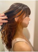 【Miyuki】インナーカラーオレンジベージュ