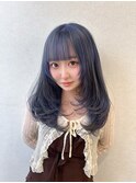 くすみブルー ブルージュ 青髪 透明感カラー YUKI