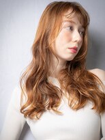 カバーヘア ブリス 上尾西口店(COVER HAIR bliss) □アプリコットオレンジ美髪フェミニンロング415-2上尾20代30代