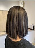 アンブレラカラー，ホワイトグレー，ボブ【草加】