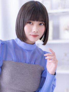 黒髪姫カット切りっぱなしミニボブレイヤーa上尾20代30代40代