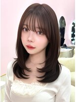 アディション 新宿(ADITION)&nbsp;前髪&顔周りカット×美人艶ブラウンベージュカラー髪質改善f