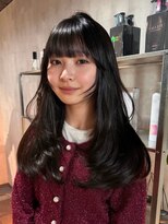ラベル 渋谷(LAVEL) ミディアムレイヤーカットシースルーふんわりミディ黒髪髪質改善