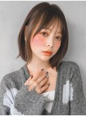 外ハネボブうるツヤ夏艶感エアリーカールデジタルパーマ前髪