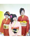結婚式や、お祝い事などに、　振袖の着付けと、ヘアーセット