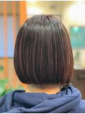 大人前下がりボブ