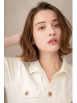 カバーヘア ブリス 川口(COVER HAIR bliss)&nbsp;カーキベージュアシンメトリーかきあげボブY川口20代30代40代