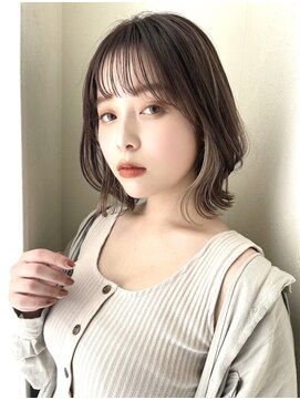 ロンド クラン 岡崎(Lond Clan) 小顔ヘア ヌーディーカラー 韓国ボブ 切りっぱなしボブ