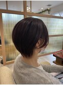 大人女性ショート×ブラウンカラー×40代