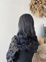 スタジオフィット(STUDIO FITTO)&nbsp;・ブリーチ後チェンジカラーダークグレー×インナーネイビー・