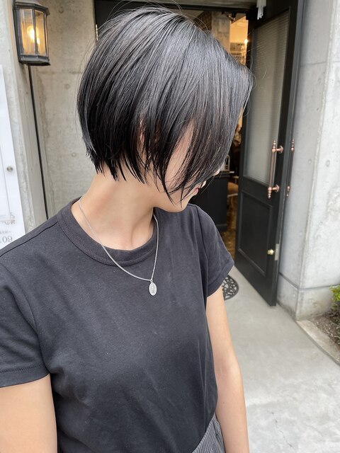 【武藤裕也】黒髪ショート◎前髪なしショートボブ◎