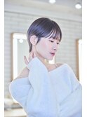 大人かわいい前髪セシルカットココアブラウンフリンジウェーブ