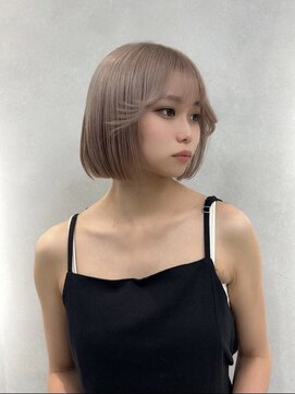 オニキス(ONYX) ベージュミルクティーベージュ切りっぱなしボブ【aya指名】