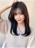 韓国風レイヤー/ハッシュカット/顔まわりレイヤーボブ後れ毛美髪