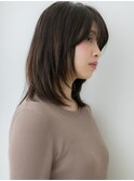 グレージュアッシュ前下がり顔周りレイヤーカットX大宮30代40代