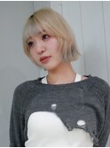 ブリーチボブおくれ毛前髪カットミルクティー_ba556492