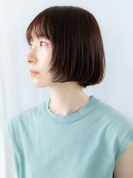 カバーヘア 上尾西口店(COVER HAIR) ココアブラウン切りっぱなしショートボブ//上尾20代30代40代