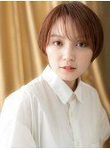 艶感オレンジベージュ小顔丸みショートマッシュ316Z上尾10代20代