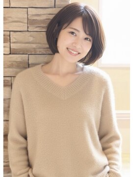 レウナ 外苑前(Reuna) 30代40代大人可愛いボブスタイル　ひし形　前髪
