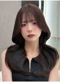 □大人ガーリー/ミディアムレイヤー/ダークアッシュ