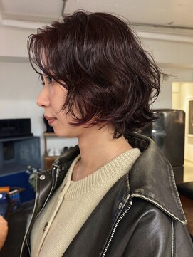 マカロニコースト(macaroni coast) 前髪なしドライパーマ ニュアンスボブ