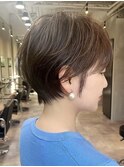 40代50代60代/小顔カット/ショート/オリーブグレージュ/豊中