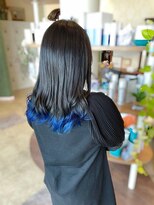 ヘアメイク ミチ 富田店(HAIRMAKE MICHI)&nbsp;【MICHI 富田店　古作蓮】裾カラー　ブルー