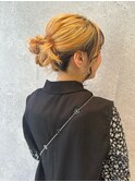三軒茶屋_レディース_ロング_ヘアアレンジ_お団子_インナー_小顔