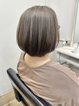 イオエ(ioe) 黒髪/ボブルフ/ネビージュ/小顔/ワンレン/髪質改善/グレージュ