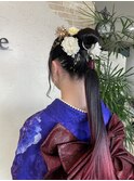 成人式×ポニーテールリング×振袖