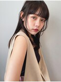 小顔前髪顔まわりレイヤー×グレージュカラー デザインカラー