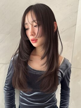 サイン 渋谷(SIGN) 韓国ヘア大人可愛い渋谷レイヤーカットグレージュブリーチ無し