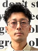 ビジネスショートメンズマッシュツイストパーマツーブロック