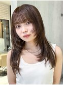 美髪顔周りレイヤーくびれヘアロング_29647