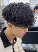 波巻きパーマ