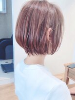 Say.ショートボブチェリーブラウンチェリーレッドデジタルパーマ
