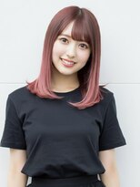 ファクトリーファイブ(Factory5) 小顔ボブミディアムピンク20代30代40代くびれミディ韓国ヘア