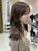 ロエ(LOE)&nbsp;レイヤーカット×ブラウン ブリーチなしダブルカラーベージュ