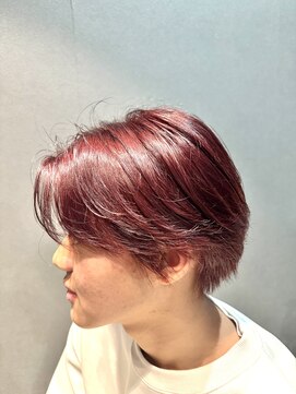 ライム(RHYME) 春色チェリーレッド/10代/20代/メンズカット/眉カット/行徳