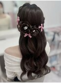 お花ハーフアップ☆