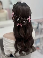 ミント(MINT)&nbsp;お花ハーフアップ☆