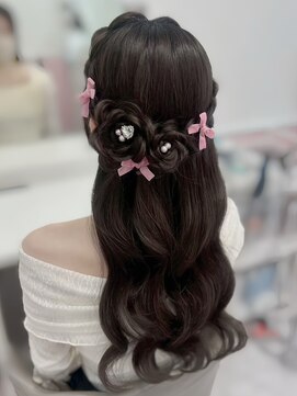 ミント(MINT) お花ハーフアップ☆