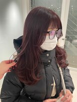 ガリカ シーム(Gallica/SEAM)&nbsp;【桑原雪音】ゆる巻き透明感チェリーブラウン/眉上バング<原宿>