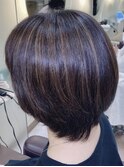 大人女子マッシュウルフハイライトスタイル×30代